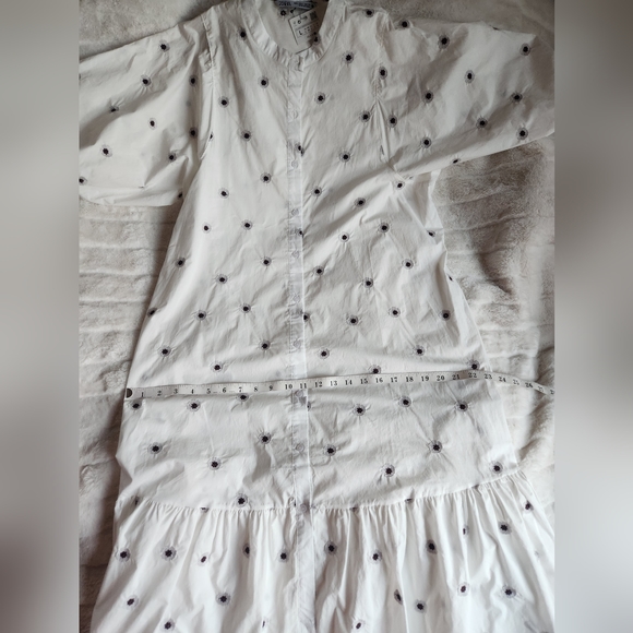 Zara FLORAL EMBROIDERY DRESS MIDI WHITE Sizes available M and L NWT - Picture 13 of 13